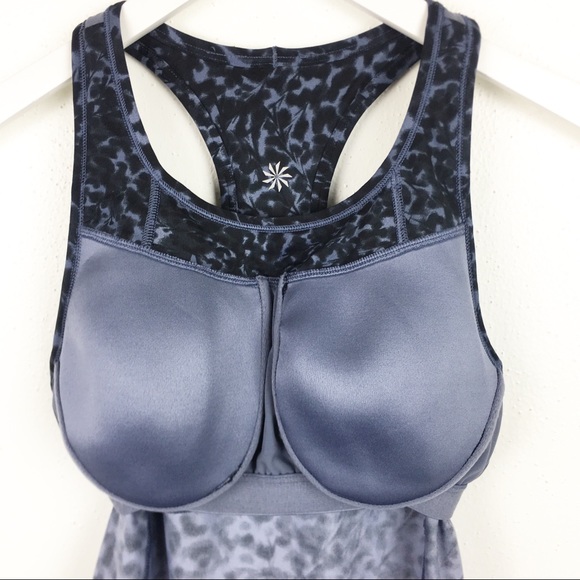 Athleta Size XS Leopard Built In Bra Workout Yoga Running Tank Top - Picture 7 of 7
